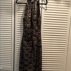 Eliza J Black and Gold Lace Dress